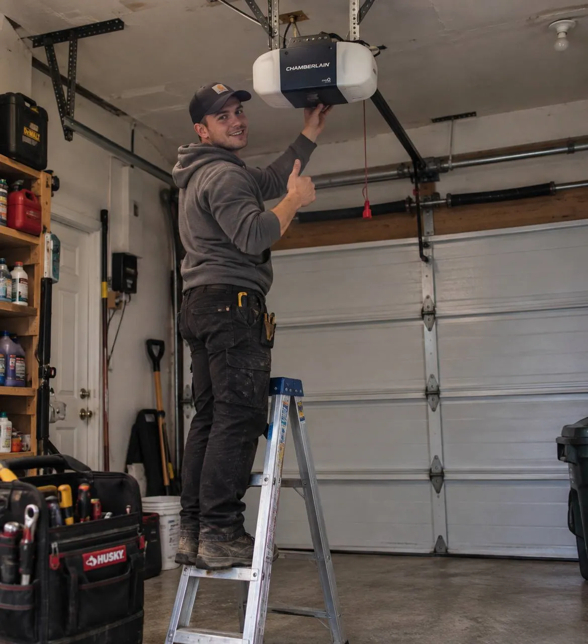 Garage door service van